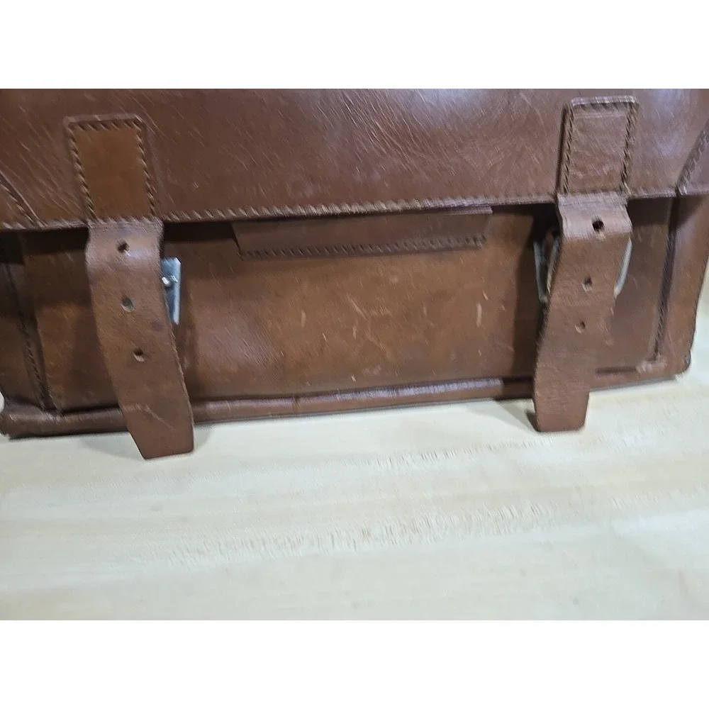 European Natural Leather Bags Messenger Business Travel (No Strap, 1 Buckle) VTG